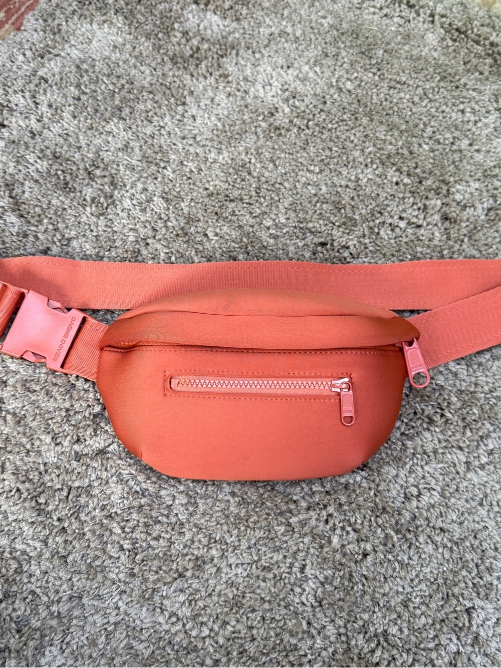 Dagne Dover Coral Belt Bag with Front Zip Pocket